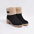 Bota Feminina de Inverno Forrada com Salto Grosso