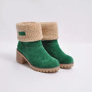 Bota Feminina de Inverno Forrada com Salto Grosso