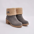 Bota Feminina de Inverno Forrada com Salto Grosso