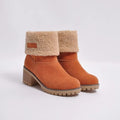 Bota Feminina de Inverno Forrada com Salto Grosso
