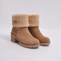 Bota Feminina de Inverno Forrada com Salto Grosso