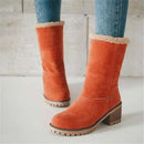 Bota Feminina de Inverno Forrada com Salto Grosso