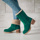Bota Feminina de Inverno Forrada com Salto Grosso