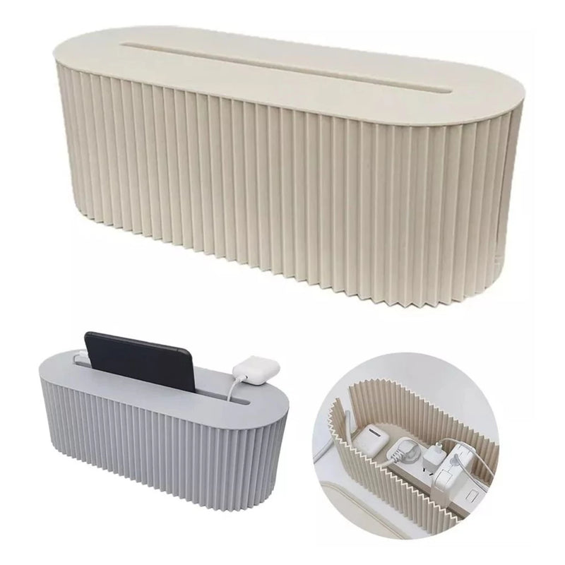 Caixa Organizadora de Cabos e Fios com Tampa Antipoeira