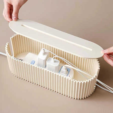 Caixa Organizadora de Cabos e Fios com Tampa Antipoeira