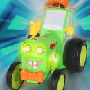 Carrinho Trator Maluquinho com Luz e Som Azul Gira 360° com Controle Remoto