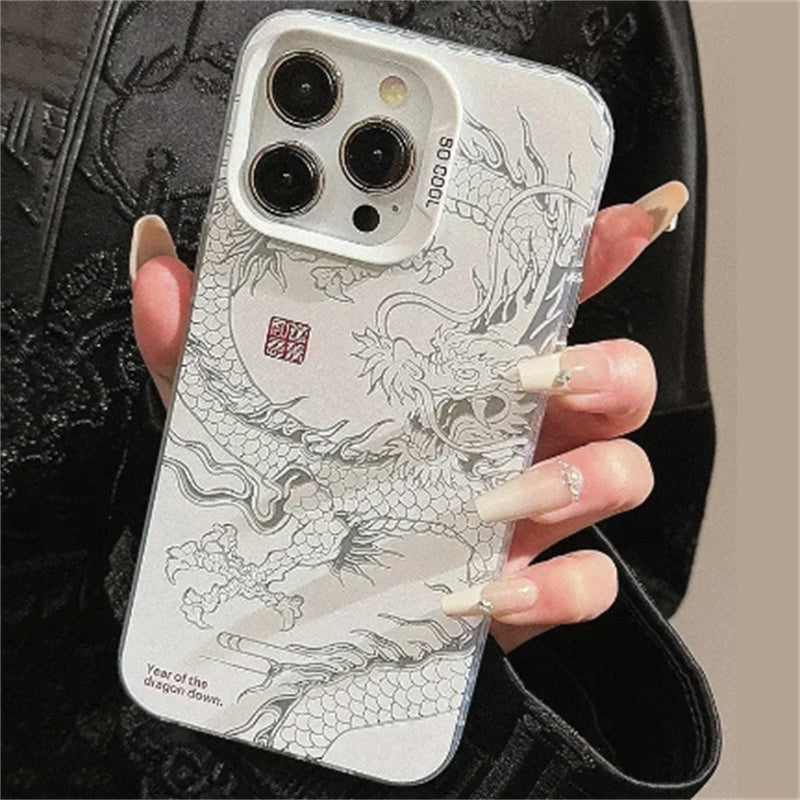 Case iPhone Transparente de Dragão Oriental