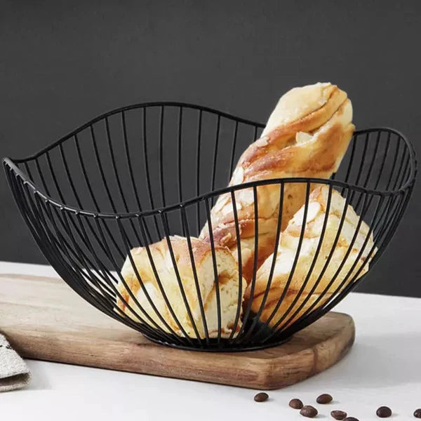 Cesta de Mesa Decorativa para Frutas e Vegetais de Metal