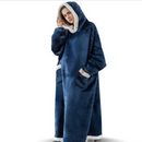 Cobertor Vestível Oversized com Capuz e Mangas Flanelado