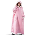 Cobertor Vestível Oversized com Capuz e Mangas Flanelado