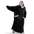 Cobertor Vestível Oversized com Capuz e Mangas Flanelado