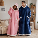 Cobertor Vestível Oversized com Capuz e Mangas Flanelado