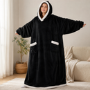 Cobertor Vestível Oversized com Capuz e Mangas Flanelado