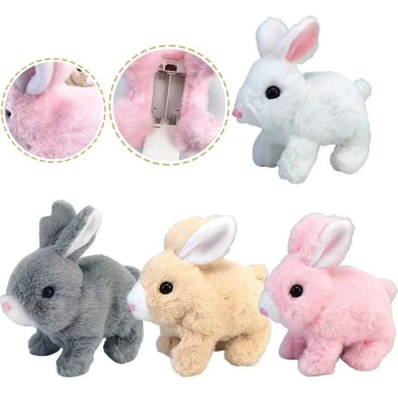 Coelho de Pelúcia Eletrônico Interativo com Música, Saltos e Orelhas que se Mexem