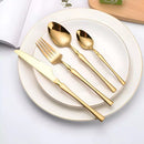 Conjunto de Talheres Dourado 24 Peças de Aço Inoxidável