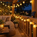 Cordão de Luz Solar LED com 8 Modos para Jardim e Área Externa