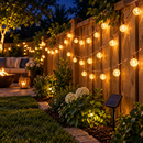 Cordão de Luz Solar LED com 8 Modos para Jardim e Área Externa