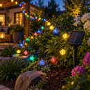 Cordão de Luz Solar LED com 8 Modos para Jardim e Área Externa