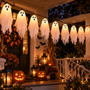 Cordão de Luzes LED com 8 Fantasminhas para Halloween