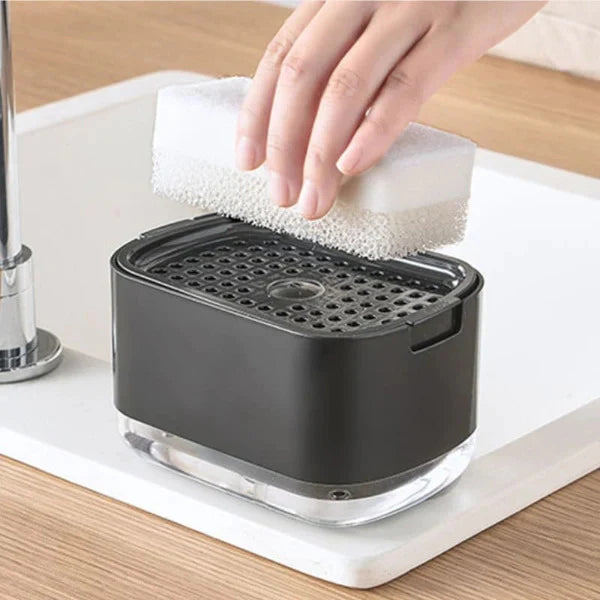 Dispenser Duplo de Detergente com Porta Esponja Integrado