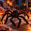 Enfeite Aranha Gigante Peluda para Halloween 75cm ou 120cm