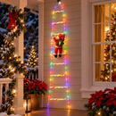 Enfeite de Natal Papai Noel na Escada com Luzes LED