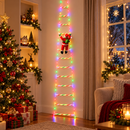 Enfeite de Natal Papai Noel na Escada com Luzes LED
