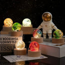 Esfera Luminária dos Chakras Led com Suporte de Madeira