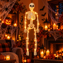 Esqueleto Humano Articulado com Led 40cm para Decoração de Halloween