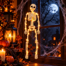 Esqueleto Humano Articulado com Led 40cm para Decoração de Halloween