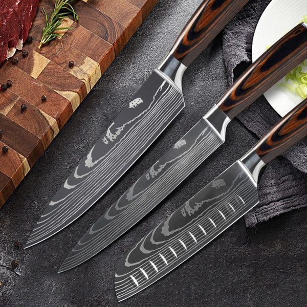 Faca Profissional de Chef Forjada em Aço Inoxidável