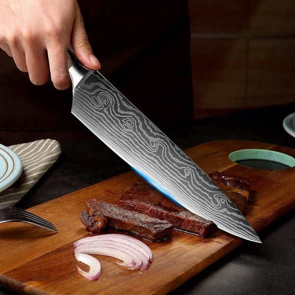 Faca Profissional de Chef Forjada em Aço Inoxidável