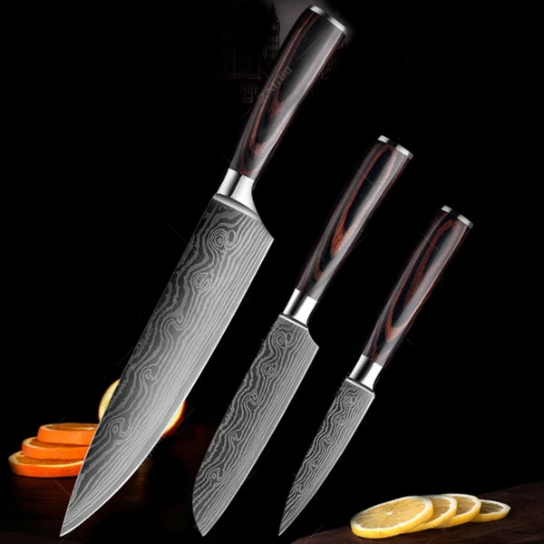 Faca Profissional de Chef Forjada em Aço Inoxidável