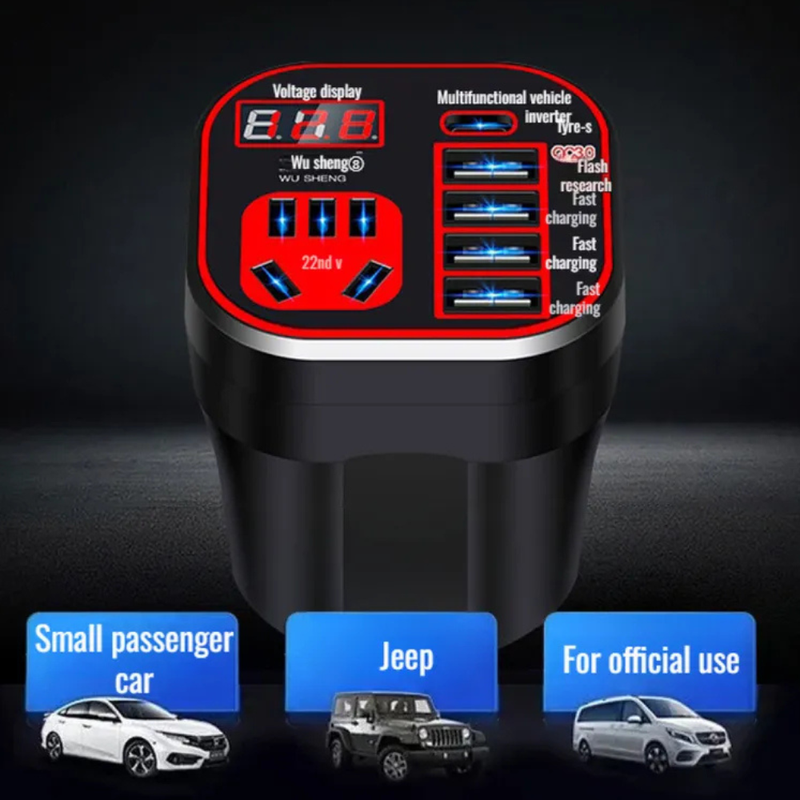 Inversor de Energia Automotivo com Display LED e Carregador Multifuncional de Carro