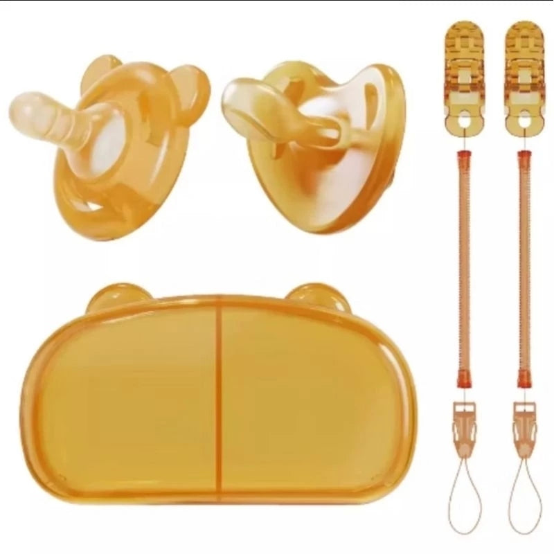 Kit 2 Chupetas de Silicone Calmantes Anticólica com Estojo – 0 a 3 anos