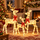 Kit 3 Renas 3D de Natal Iluminadas para Decoração Externa