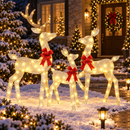 Kit 3 Renas 3D de Natal Iluminadas para Decoração Externa