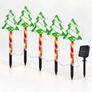 Kit 5 Luminárias Solares de Natal LED para Jardim com 8 Modos de Iluminação