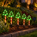 Kit 5 Luminárias Solares de Natal LED para Jardim com 8 Modos de Iluminação