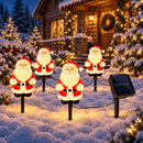 Kit 5 Luzes Solares de Natal Papai Noel para Jardim
