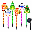 Kit 6 Enfeites Solares de Natal com Papai Noel, Rena e Árvore