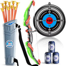 Kit Arco e Flecha Infantil com LED, Alvo e 10 Flechas de Ventosa | LightBow
