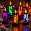 Kit Vela LED Grande com Luz Colorida para Halloween