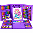 Kit de Desenho e Pintura Infantil 208 Peças com Maleta
