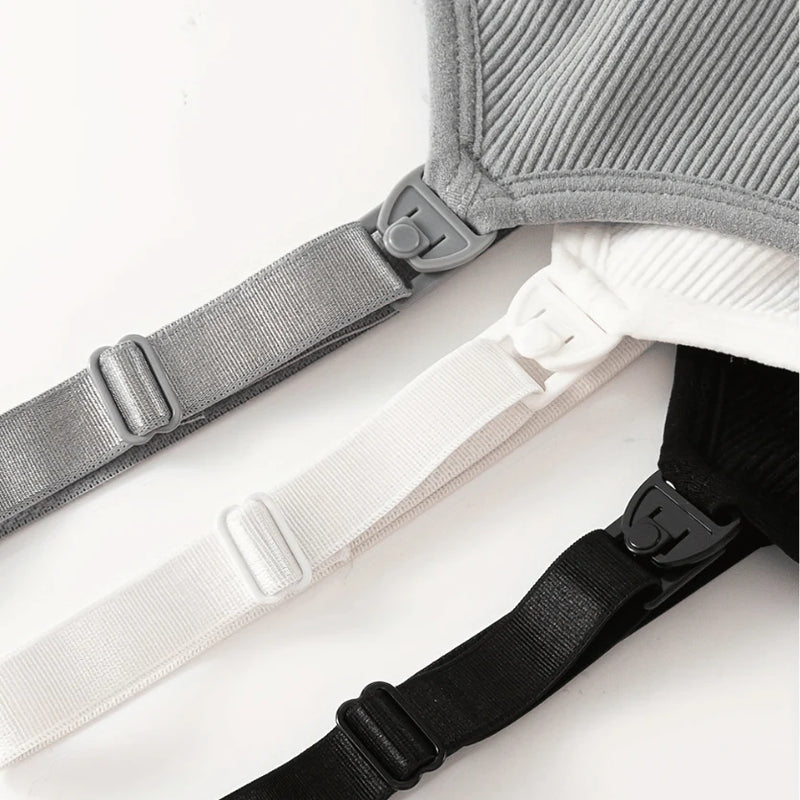 Kit com 3 Sutiãs de Amamentação sem Bojo Canelados com Nervuras Macias