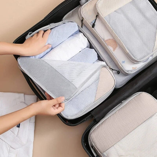 Kit de Bolsas Organizadoras Compressíveis para Viagem
