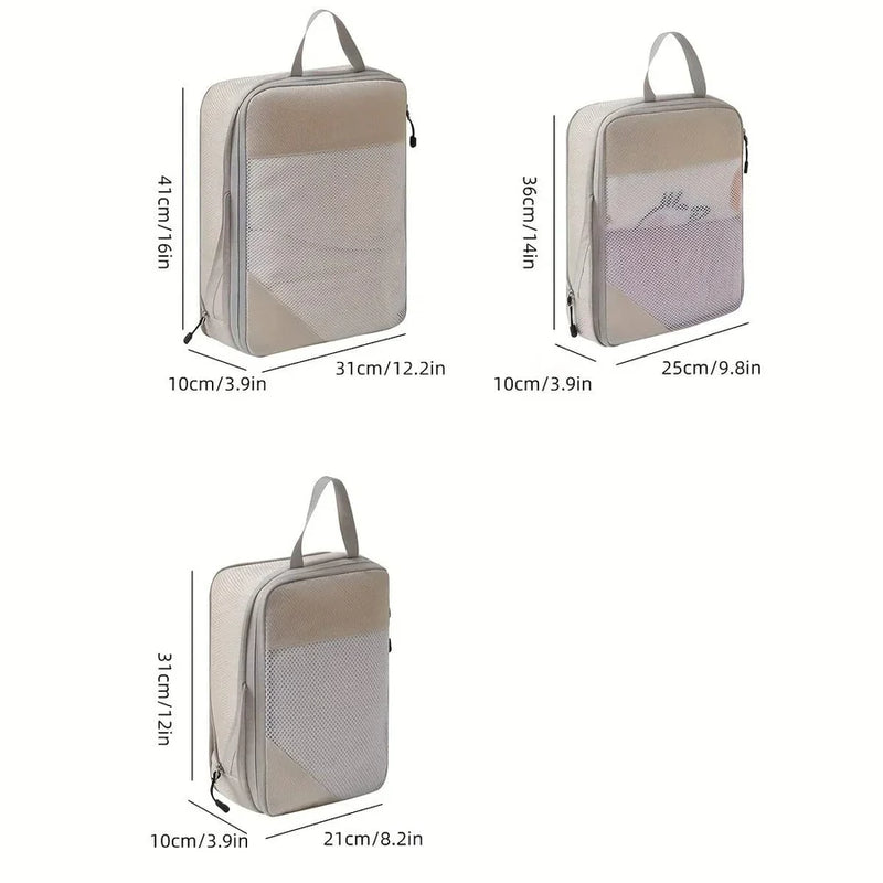 Kit de Bolsas Organizadoras Compressíveis para Viagem