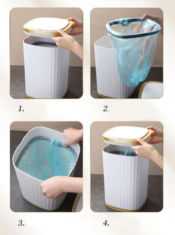 Lixeira Inteligente Automática Impermeável com Sensor