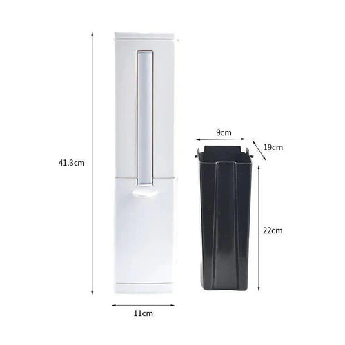 Lixeira Slim Click para Banheiro com Escova para Vaso Sanitário Integrada