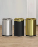 Lixeira para Banheiro em Aço Inoxidável Redonda com Tampa Basculante